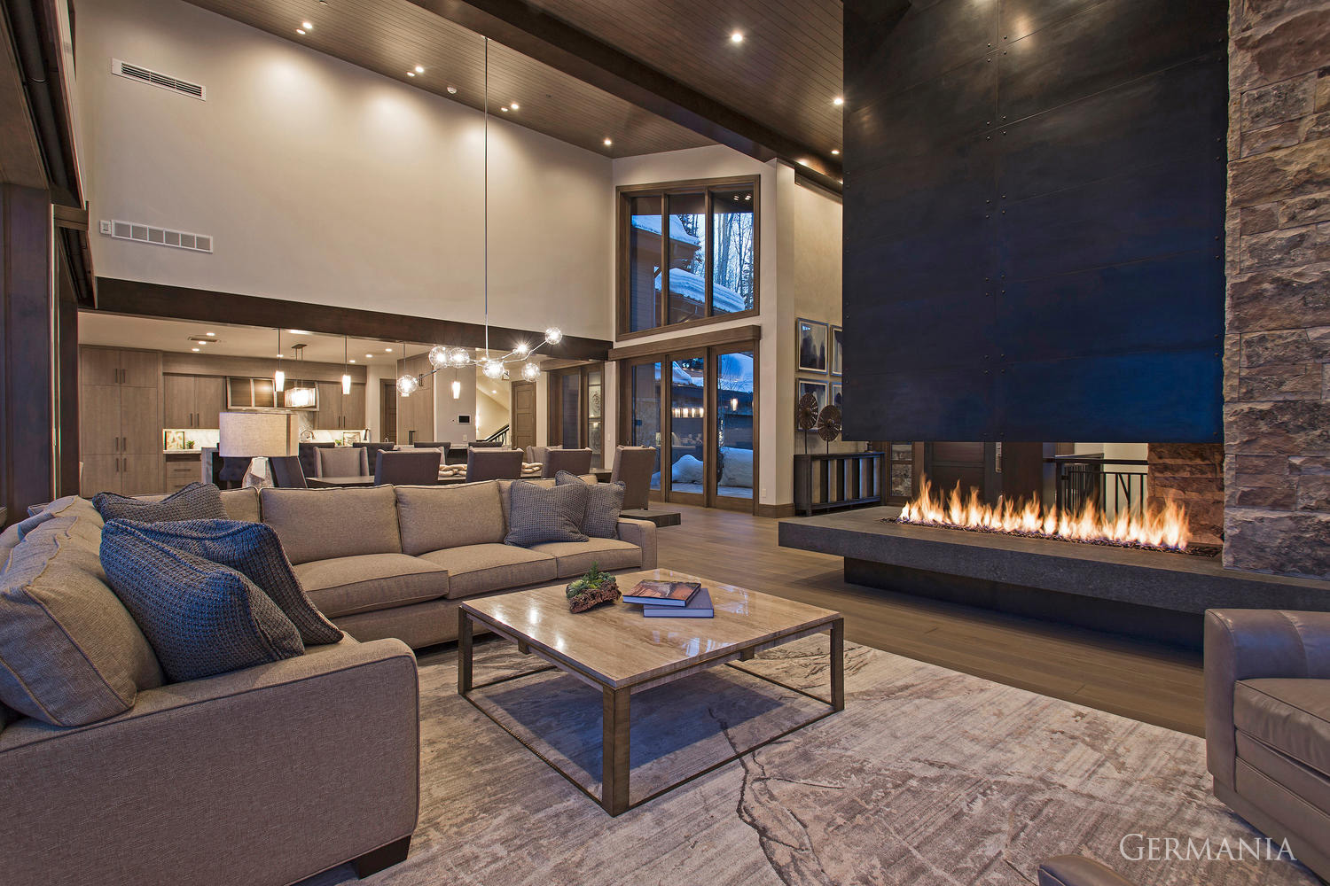 At Germania Construction, we will build your own mansion living room. From the fireplace to the tongue and groove ceilings, we're masters at building every critical component for your luxury home.