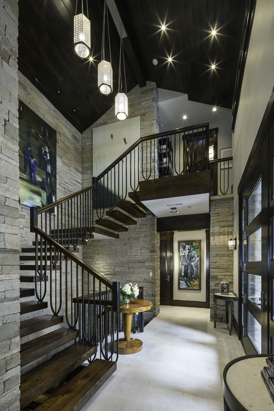 Stairway with rail – Park City Utah Custom Home Builders