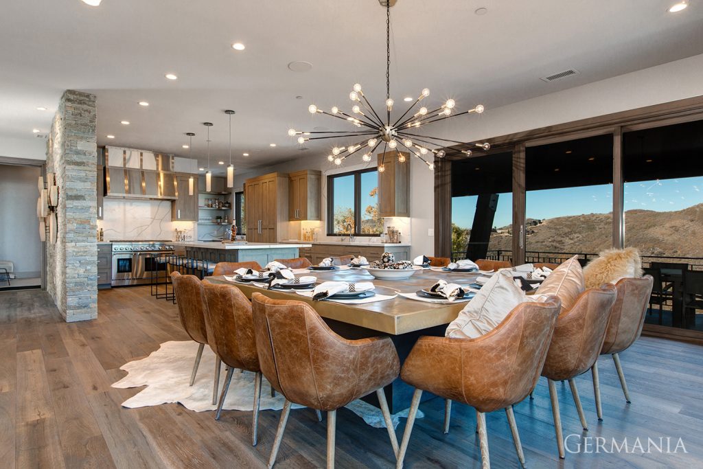 High end custom home dining room