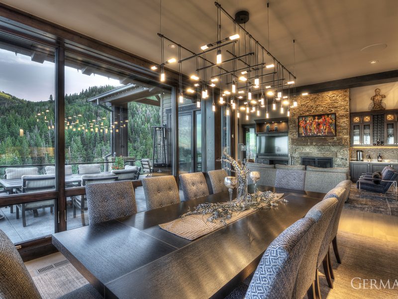 For a custom home dining room, windows, flooring, and light fixtures are key elements in your home.