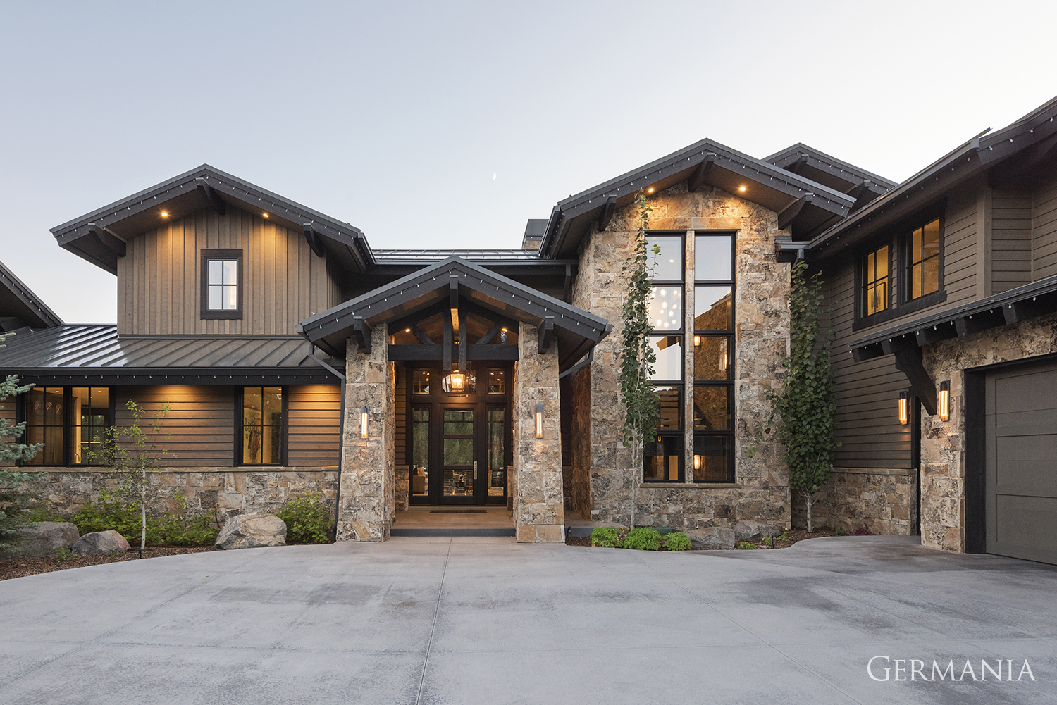 Stone veneer and custom driveways are exterior considerations with your vacation home building.