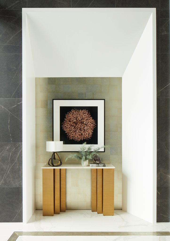 This alcove becomes a focal point when combined with custom artwork and beautiful styling.