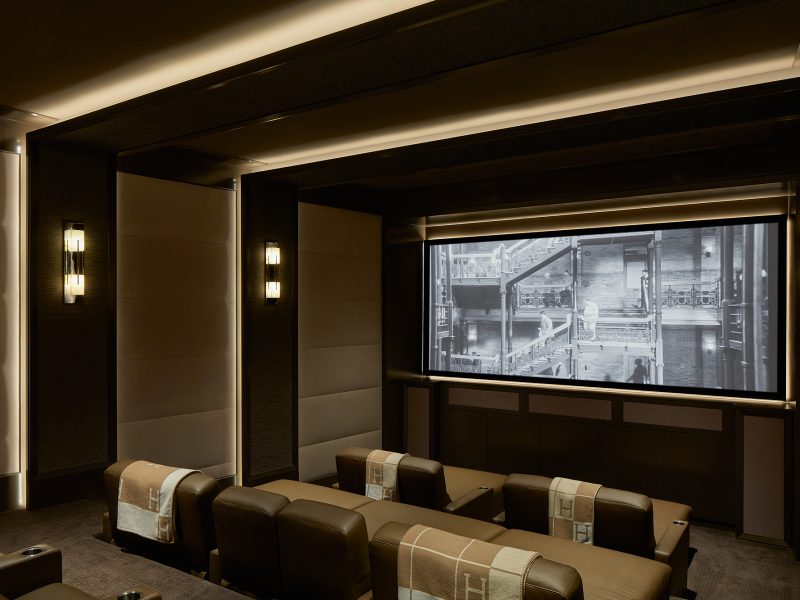 Sit back and relax in the comfort of your custom built personal movie theater.
