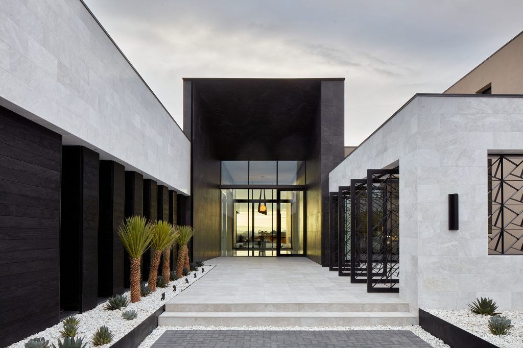 Clean lines and lots of windows make this entrance a welcoming place.