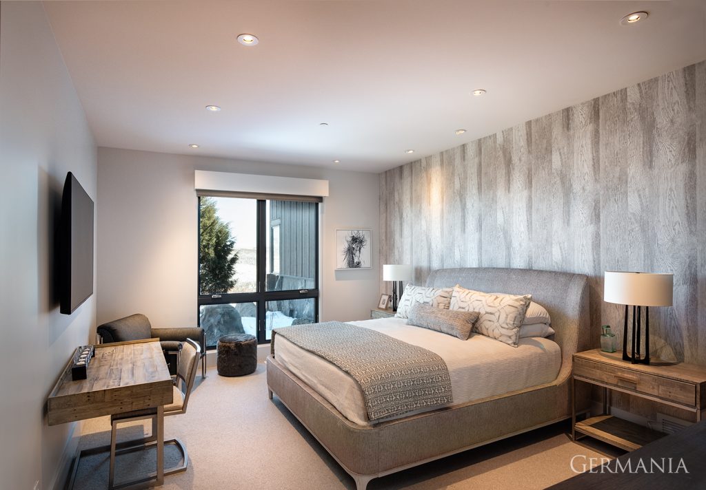 Waking up in this new Park City Utah bedroom with a stunning view of the mountains. You know it's going to be a great day!