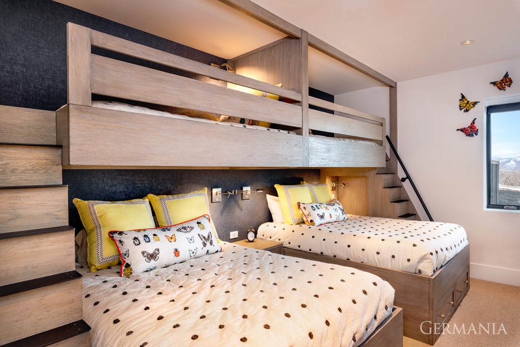 Snuggle up with your favorite people in this brand new custom bunk room in Park City.