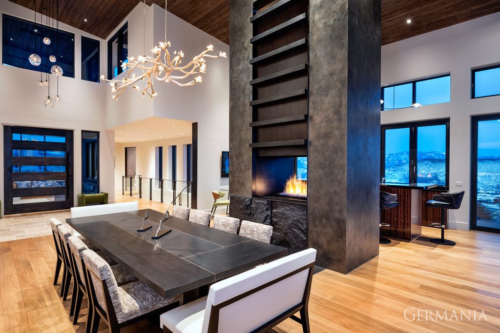 The best part of coming home is being welcomed by this beautiful dining room. Another reason Germania is the best custom home builder in Park City