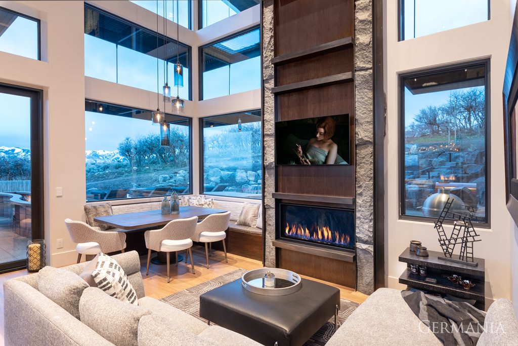 The perfect spot to cozy up by the fire with a good book and a great view. One of the subtle nuances that makes Germania the premier custom home builder in utah